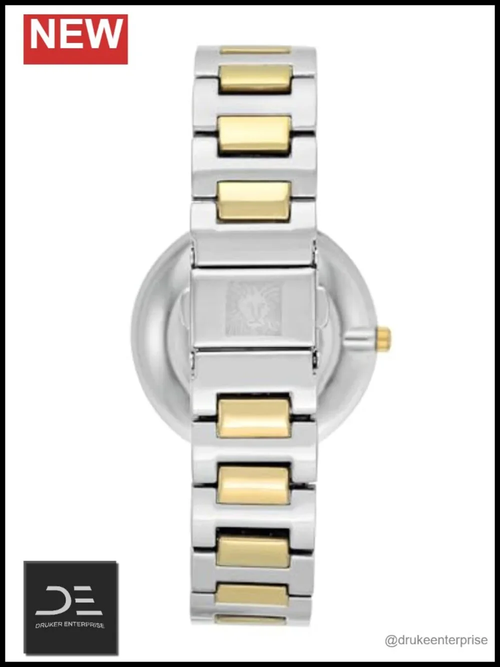 Two-Tone Gold and Silver Bracelet Watch with Crystal Embellished Bezel